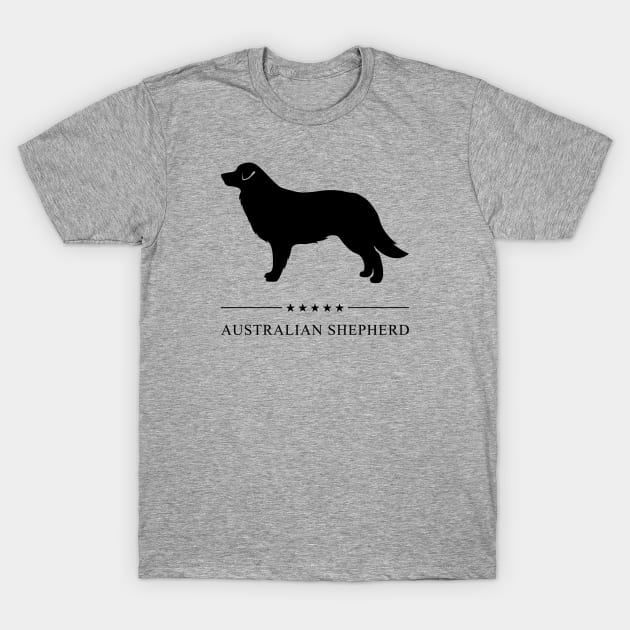 Australian Shepherd Black Silhouette T-Shirt by millersye